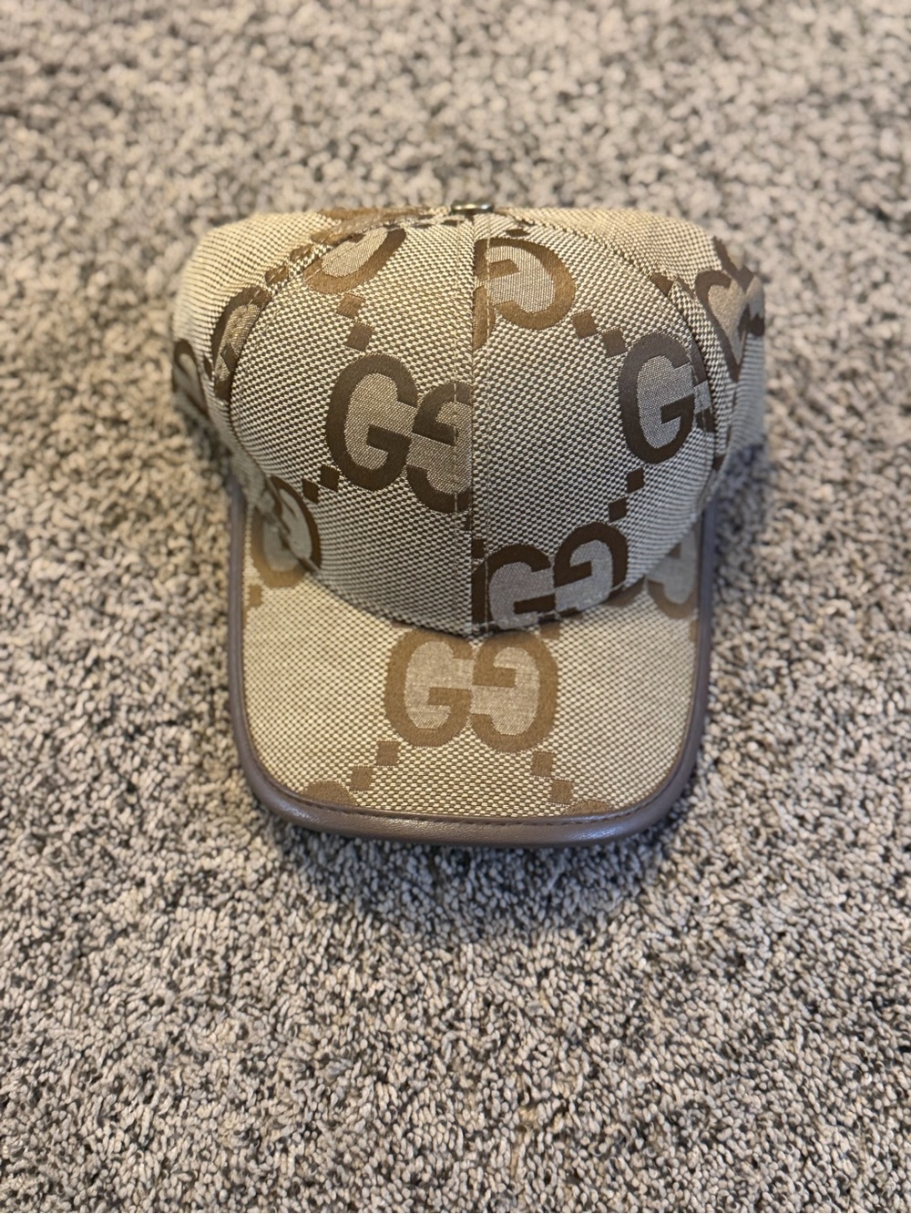 Gucci Beige and Brown GG Monogram Baseball Cap